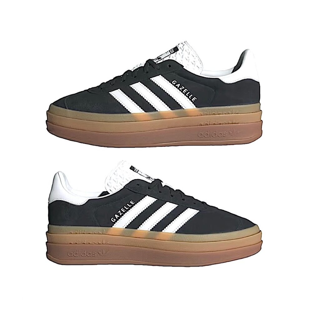 adidas Gazelle Bold Platform Sneakers Black/ Cloud White Size 9 - Picture 2 of 10